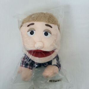 JUSTQUNSEEN Dad Navy Plaid Brown Hair 12" Storytelling Family Hand‎ Puppet New
